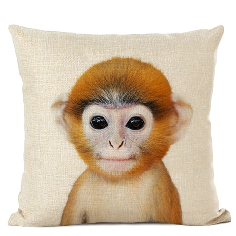 Cute Baby Animals Linen Cushion Covers