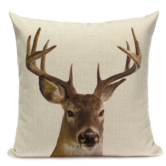 Majestic Beasts Linen Cushion Covers