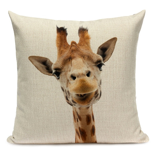 Majestic Beasts Linen Cushion Covers