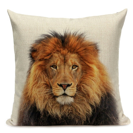 Majestic Beasts Linen Cushion Covers