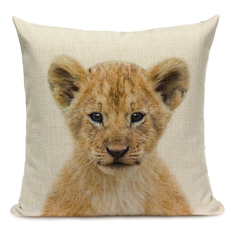 Majestic Beasts Linen Cushion Covers