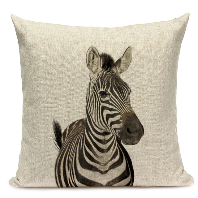 Majestic Beasts Linen Cushion Covers