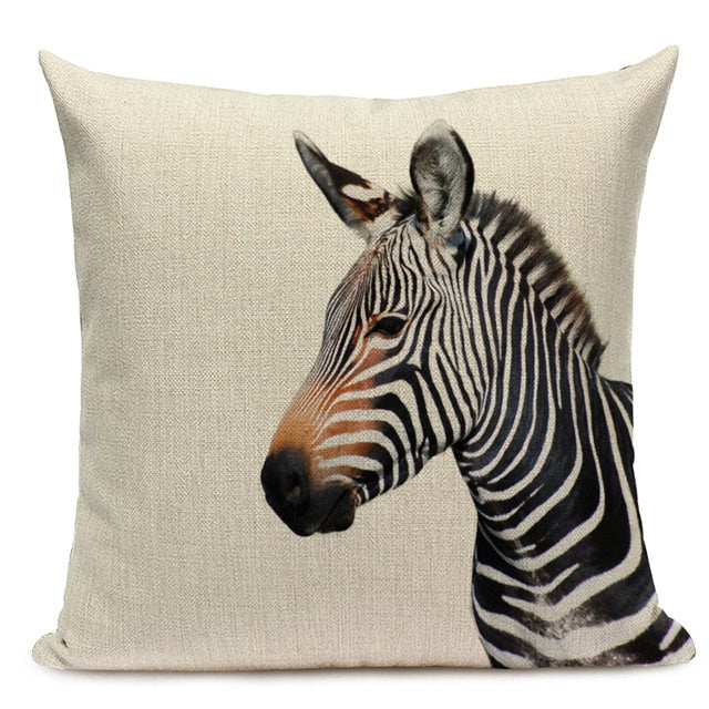 Majestic Beasts Linen Cushion Covers