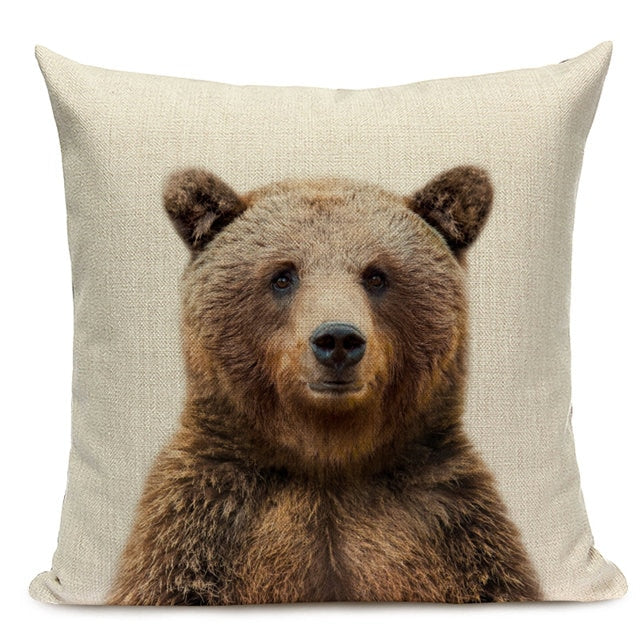 Majestic Beasts Linen Cushion Covers