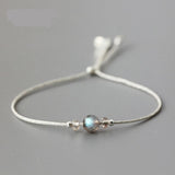 Silver Rope Bracelet | 925 Sterling Silver Rope With Natural Crystal