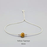 Silver Rope Bracelet 925 Sterling Silver With Natural Crystal