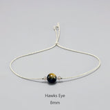 Silver Rope Bracelet 925 Sterling Silver With Natural Crystal