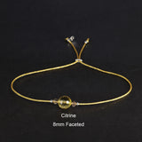 Silver Rope Bracelet 925 Sterling Silver With Natural Crystal