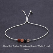 Silver Rope Bracelet 925 Sterling Silver With Natural Crystal