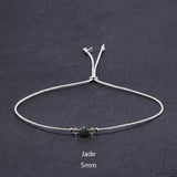 Silver Rope Bracelet 925 Sterling Silver With Natural Crystal