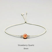 Silver Rope Bracelet 925 Sterling Silver With Natural Crystal
