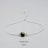 Silver Rope Bracelet 925 Sterling Silver With Natural Crystal