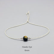 Silver Rope Bracelet 925 Sterling Silver With Natural Crystal