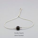 Silver Rope Bracelet 925 Sterling Silver With Natural Crystal