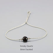Silver Rope Bracelet 925 Sterling Silver With Natural Crystal