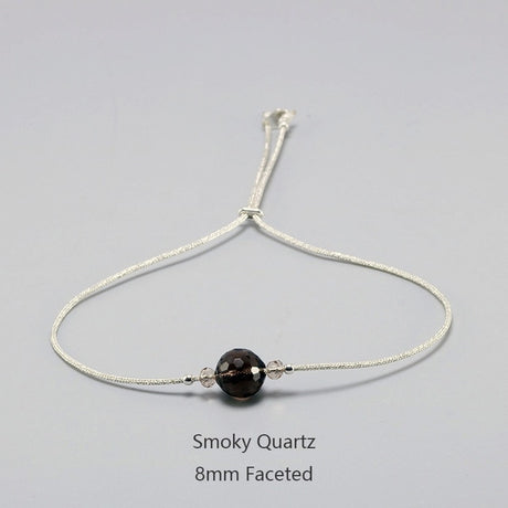 Silver Rope Bracelet 925 Sterling Silver With Natural Crystal