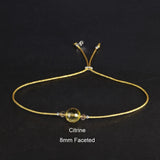 Silver Rope Bracelet 925 Sterling Silver With Natural Crystal