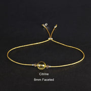 Silver Rope Bracelet 925 Sterling Silver With Natural Crystal