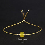 Silver Rope Bracelet 925 Sterling Silver With Natural Crystal