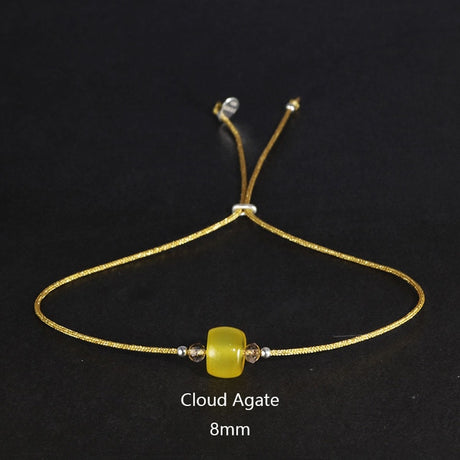 Silver Rope Bracelet 925 Sterling Silver With Natural Crystal