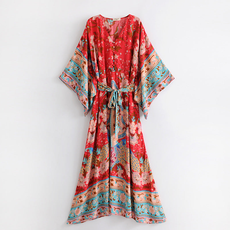 Boho Maxi Kimono Dress