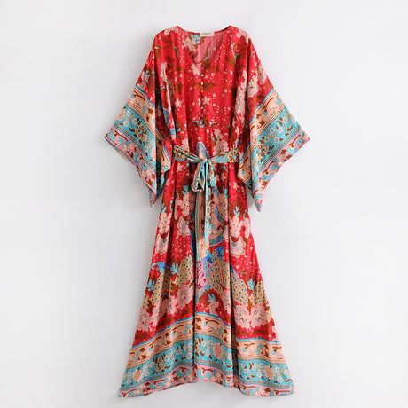 Boho Maxi Kimono Dress