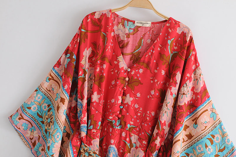 Boho Maxi Kimono Dress