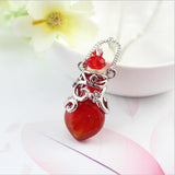 Fairy Heart Potion Bottle Glass Perfume Necklace Essential Oil Bottle Pendants