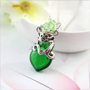 Fairy Heart Potion Bottle Glass Perfume Necklace Essential Oil Bottle Pendants