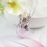 Fairy Heart Potion Bottle Glass Perfume Necklace Essential Oil Bottle Pendants