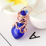 Fairy Heart Potion Bottle Glass Perfume Necklace Essential Oil Bottle Pendants