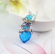 Fairy Heart Potion Bottle Glass Perfume Necklace Essential Oil Bottle Pendants