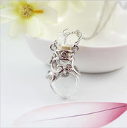 Fairy Heart Potion Bottle Glass Perfume Necklace Essential Oil Bottle Pendants