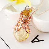 Fairy Heart Potion Bottle Glass Perfume Necklace Essential Oil Bottle Pendants