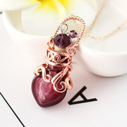 Fairy Heart Potion Bottle Glass Perfume Necklace Essential Oil Bottle Pendants