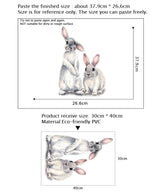 Two Cute Rabbits Removable Wall Stickers