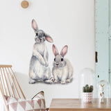 Two Cute Rabbits Removable Wall Stickers
