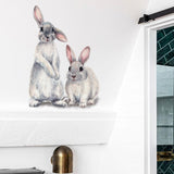 Two Cute Rabbits Removable Wall Stickers