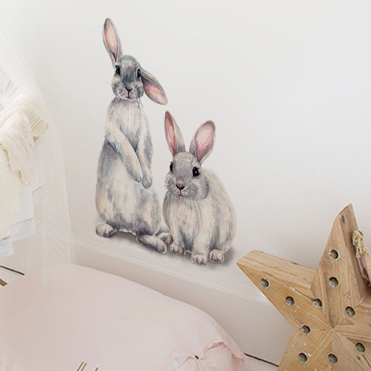 Two Cute Rabbits Removable Wall Stickers