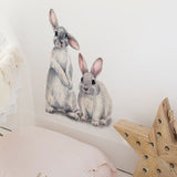 Two Cute Rabbits Removable Wall Stickers