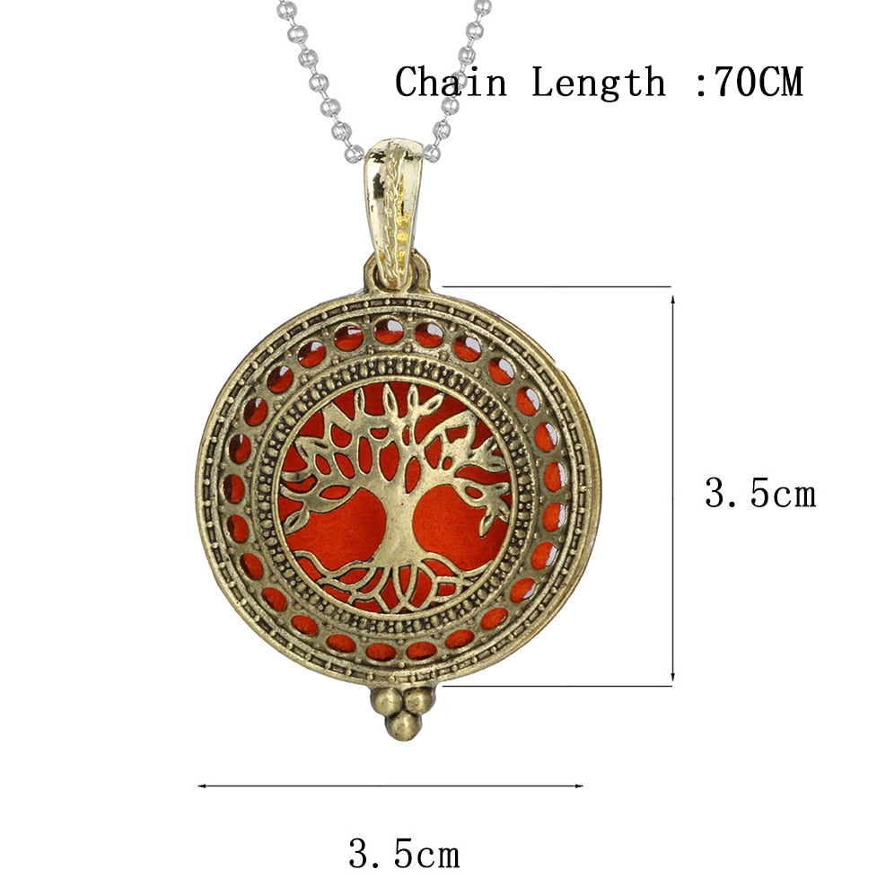 Woodland Aroma Diffuser Open Locket Pendant Necklace | Perfume, Essential Oil, Aromatherapy