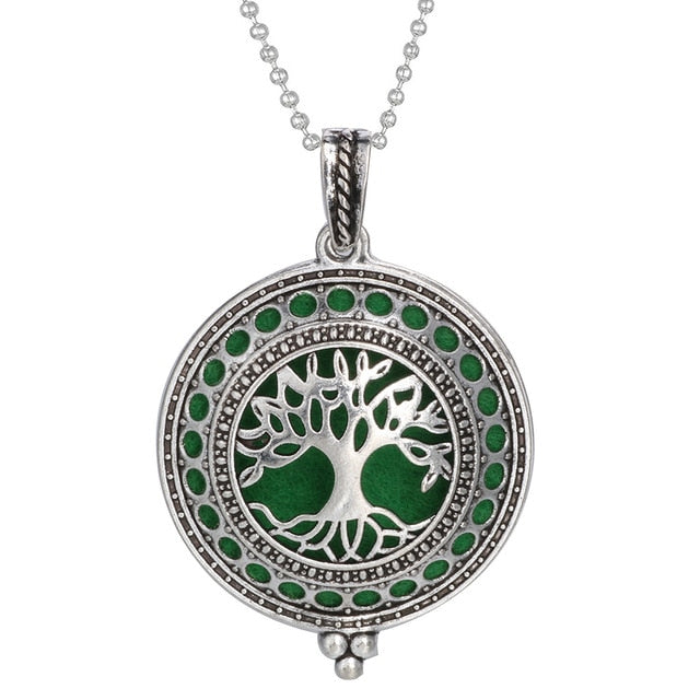 Woodland Aroma Diffuser Open Locket Pendant Necklace | Perfume, Essential Oil, Aromatherapy