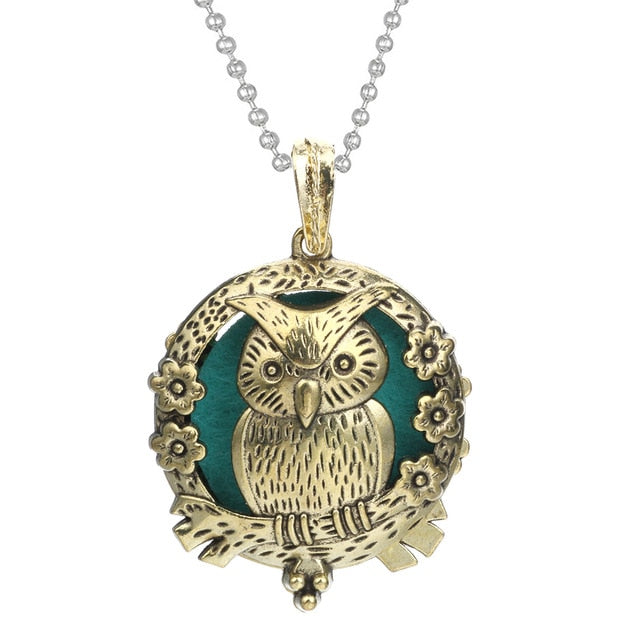 Woodland Aroma Diffuser Open Locket Pendant Necklace | Perfume, Essential Oil, Aromatherapy