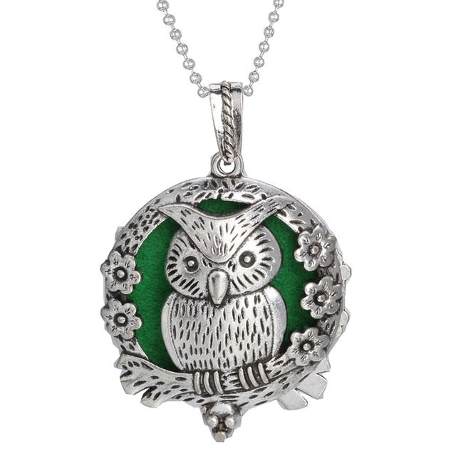Woodland Aroma Diffuser Open Locket Pendant Necklace | Perfume, Essential Oil, Aromatherapy