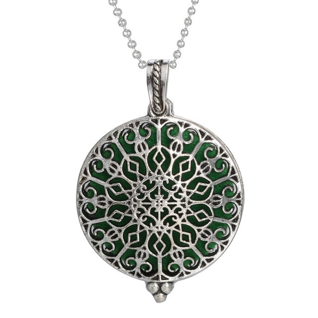 Woodland Aroma Diffuser Open Locket Pendant Necklace | Perfume, Essential Oil, Aromatherapy