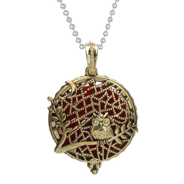 Woodland Aroma Diffuser Open Locket Pendant Necklace | Perfume, Essential Oil, Aromatherapy