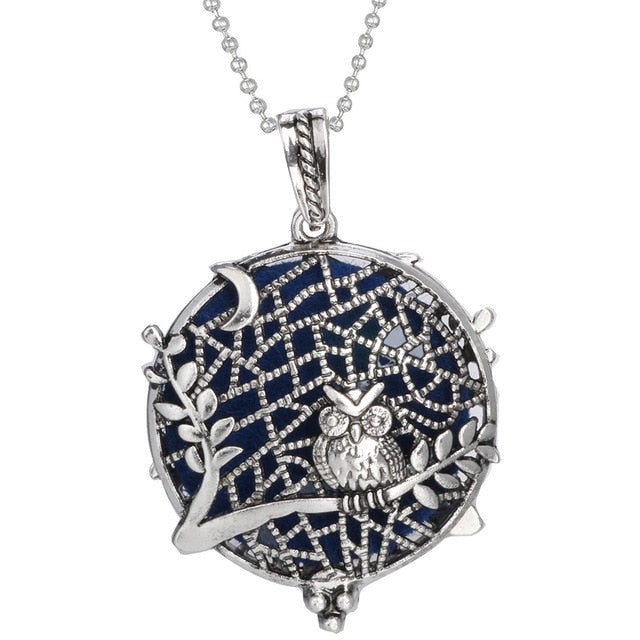 Woodland Aroma Diffuser Open Locket Pendant Necklace | Perfume, Essential Oil, Aromatherapy