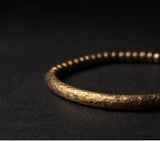 Tiger Eye Stone Bracelet Mixed Hammered Pure Copper Unisex Jewellery