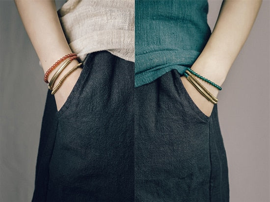 Agate Stone & Copper Handmade Bracelets Unisex Jewellery