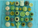 Add A Spot Of Green - One Ceramic Knob Dresser Cabinet Furniture Hardware
